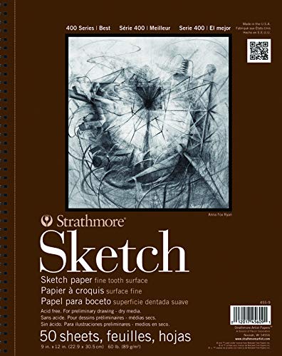 Strathmore 400 Series Sketch Pad, 11 X 14 Inches, White, 50 Sheets