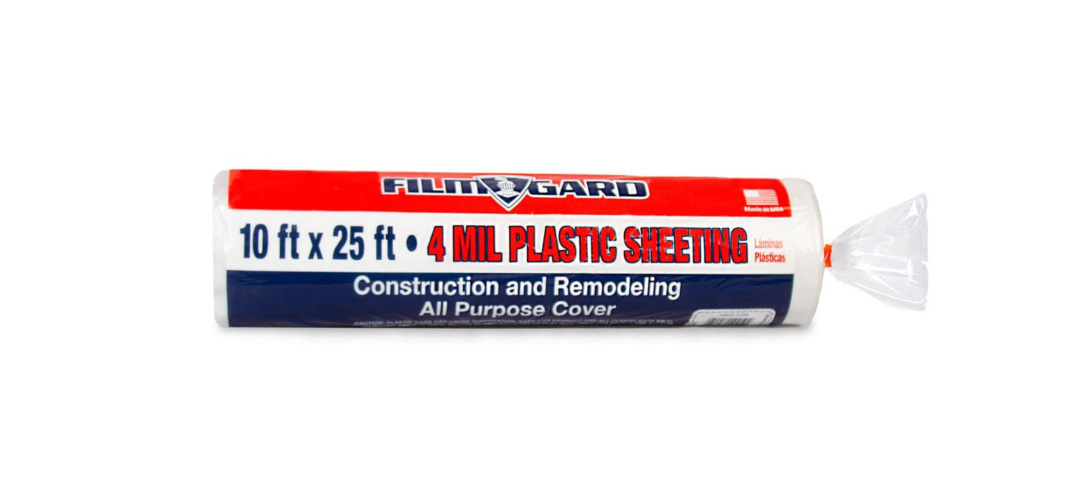 Film-Gard Berry Corp 626170 10 X 25 4Mil, Clear Plastic Sheeting And Drop Cloths