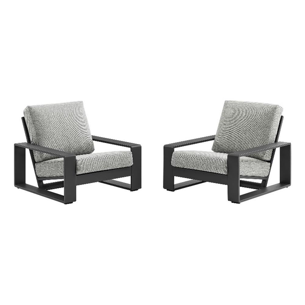 Lirienne Outdoor Patio Aluminum Faux Wood Armchairs Set of 2 by Modway