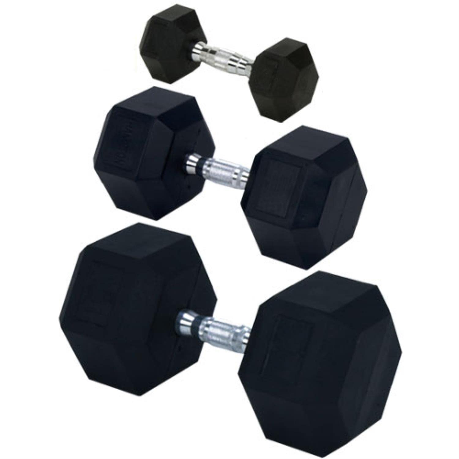 Rubber Encased Solid Hex Dumbbell 30lb