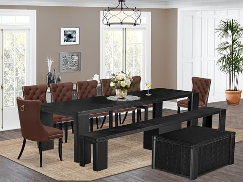 10-piece Modern Dining Room Table Set a Rectangular Dining Room Table