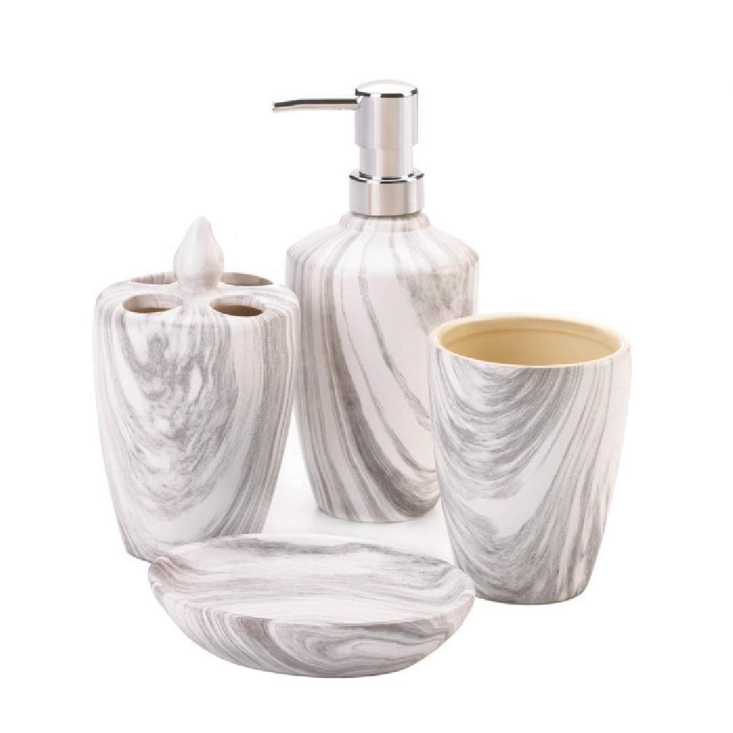 Marble Printed Bath Accessory Set 325X325X725A