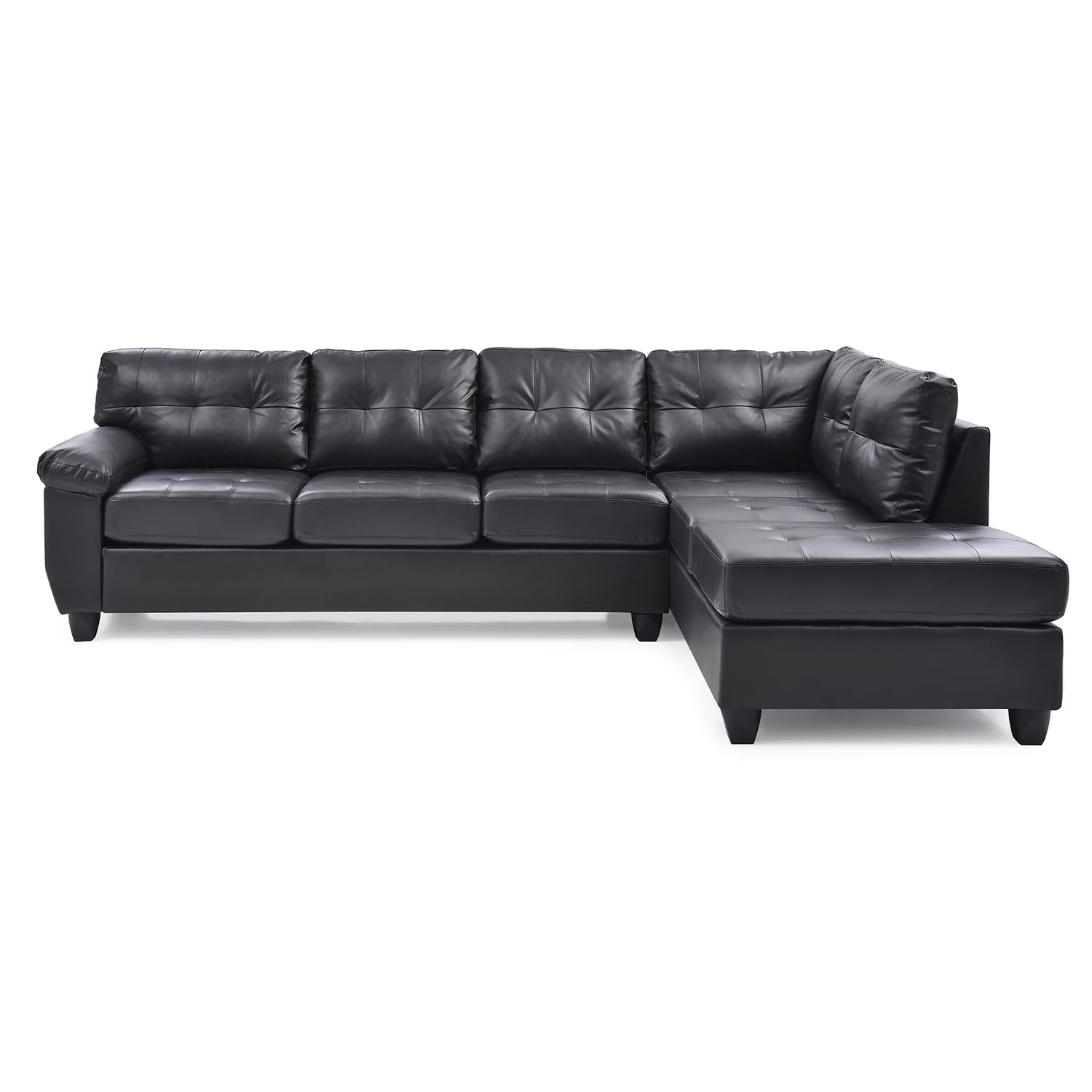 Gallant 111 in. W 2-piece Faux Leather L Shape Sectional Sofa in Cappuccino