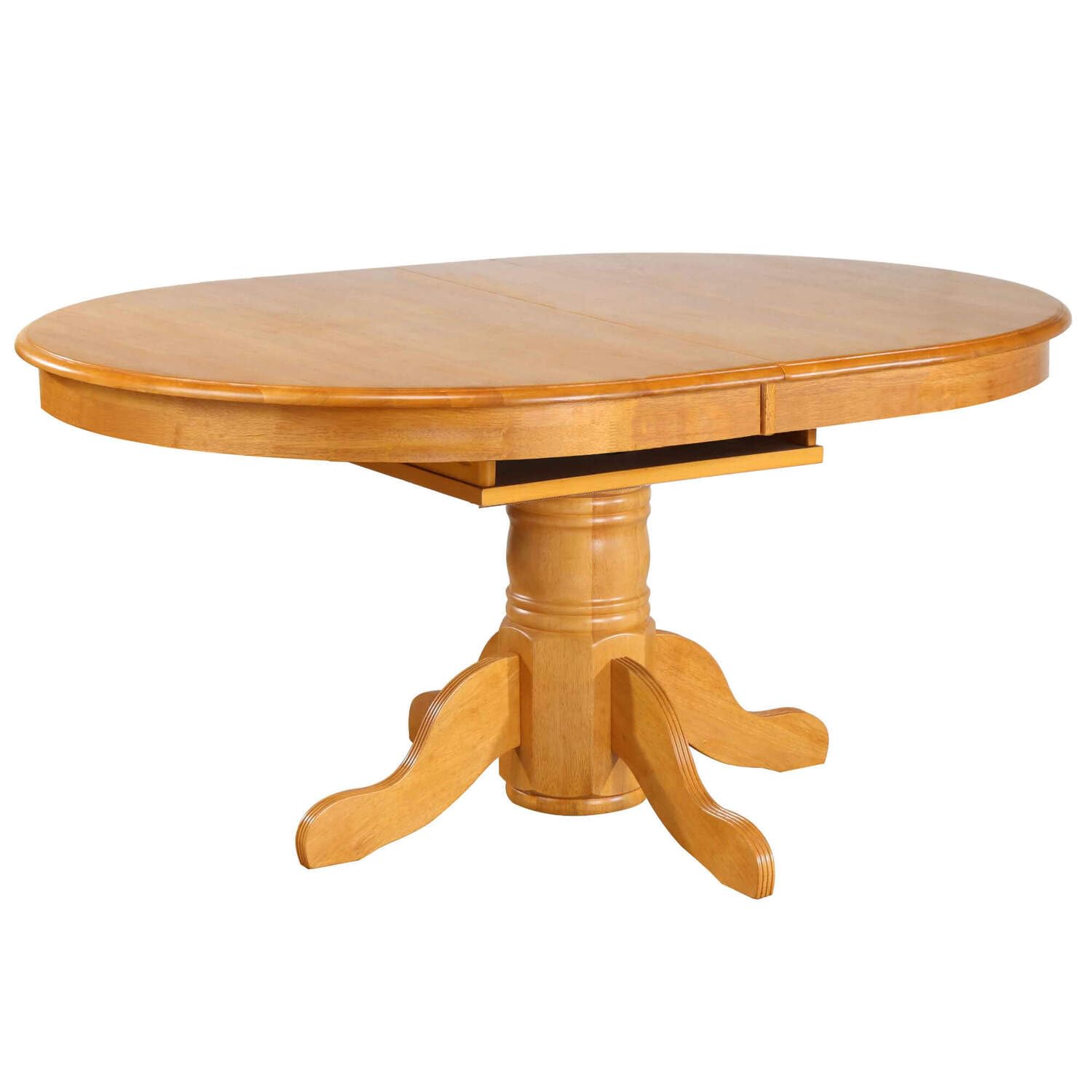 Sunset Trading Oak Selections 66 Oval Pedestal Extendable Butterfly Leaf Dining Table | Light Oak | Seats 8"