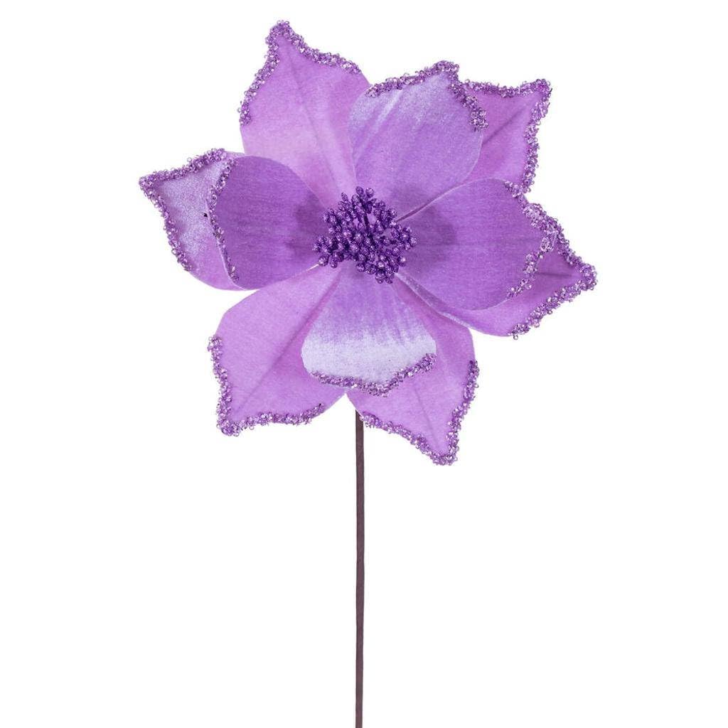 Casafoyer Lavender Poinsettia Artificial Flower Sprays - 6 Pack ( Pack of 2 )