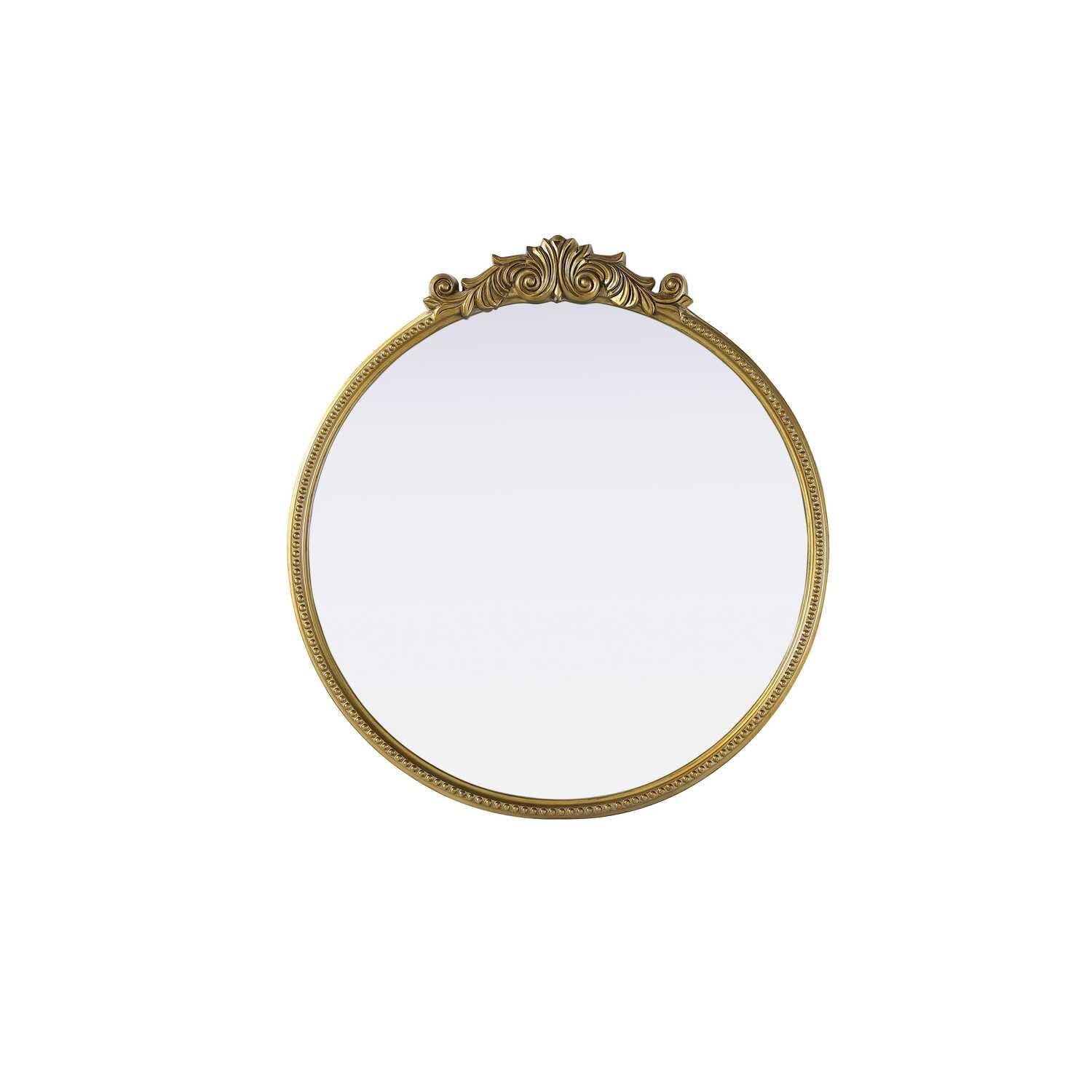 Naomi Vintage Resin Mirror 36x38 in Antique Brass