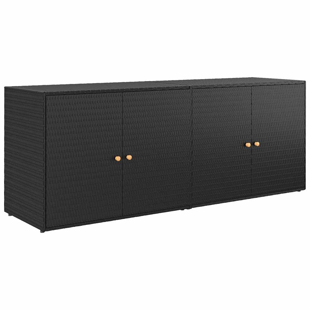 Vidaxl Garden Storage Cabinet Black 78'X21.9'X31.5' Poly Rattan