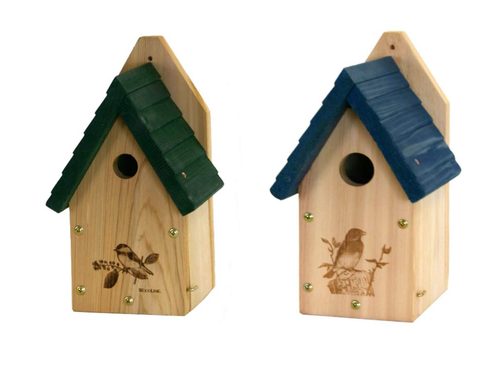 Woodlink Wren/Chickadee Bird House Garden Series with Wooden Garden Bluebird House.