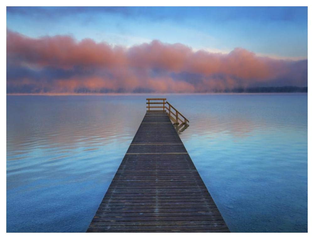Boat ramp and fog bench, Bavaria, Germany-Paper Art-50x38”