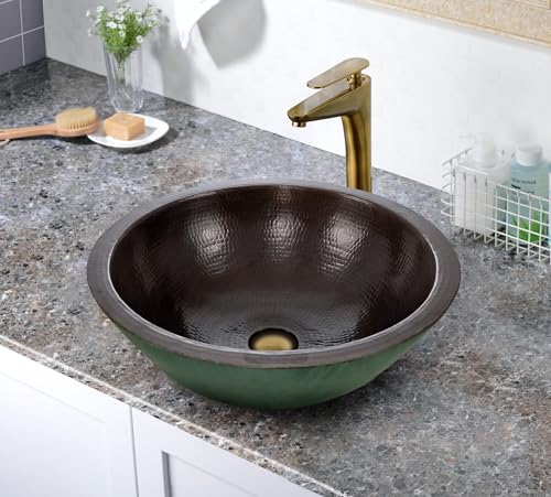 INNOVA COPPER ROUND VESSEL SINK DINASTY DESIGN 17X17X6 G1718 DARK