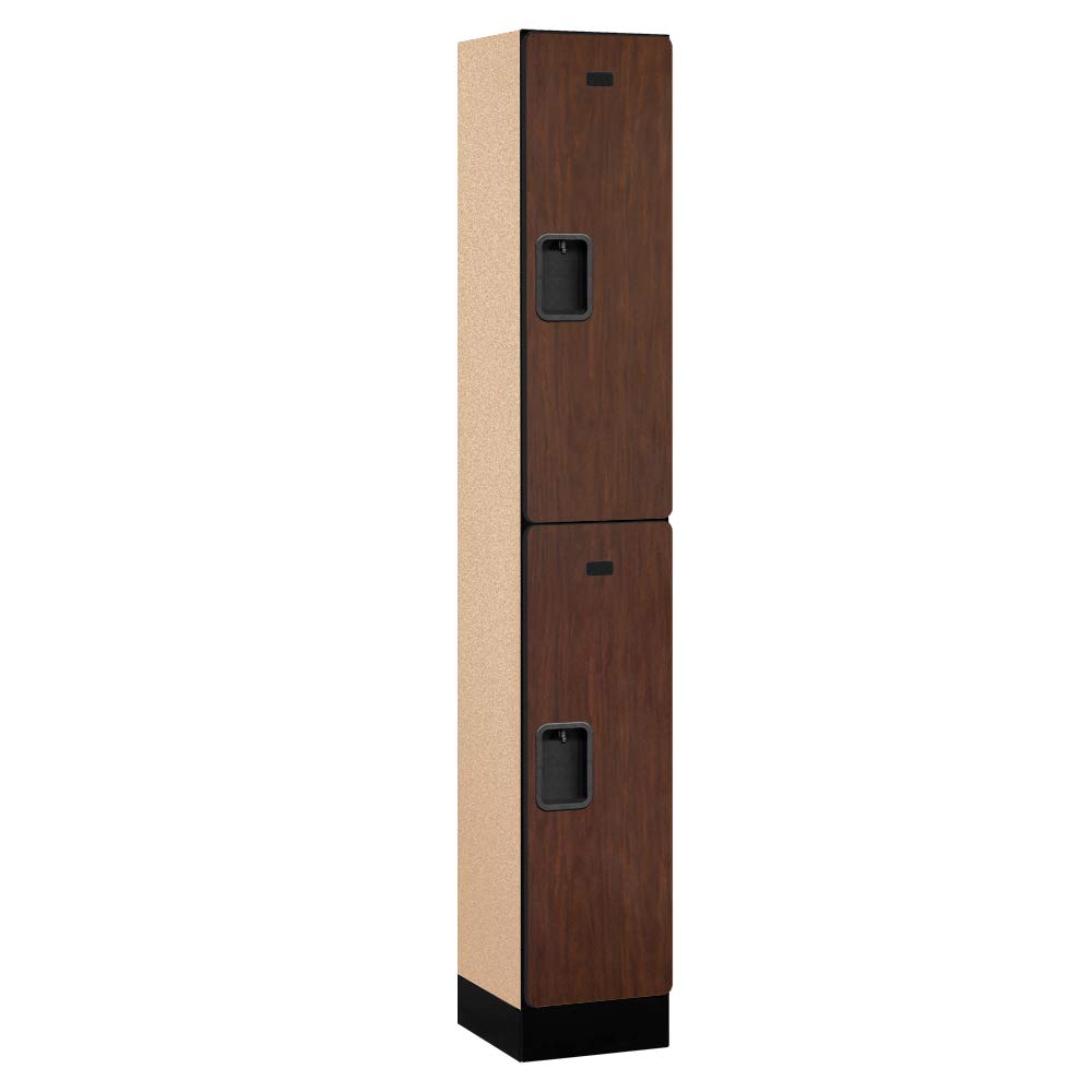 12 Wide Double Tier Designer Wood Locker - 1 Wide - 6 Feet High - 15 Inches Deep - Mahogany