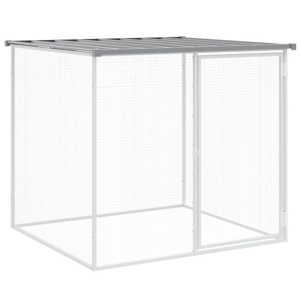 vidaXL Chicken Cage with Roof Light Gray 40.6x38.6"x35.4" Galvanized Steel"