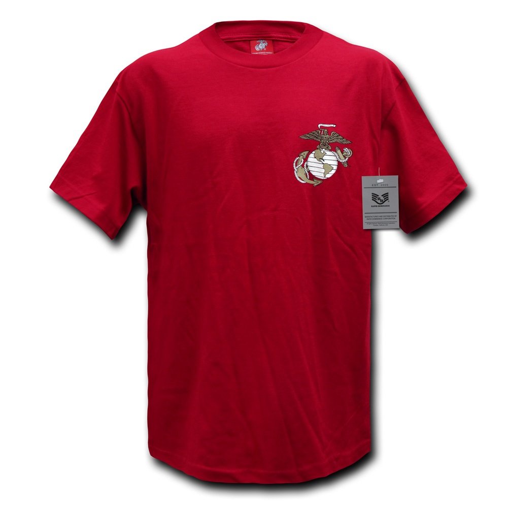 Basic Military Ts, Marines,Cardinal, XL