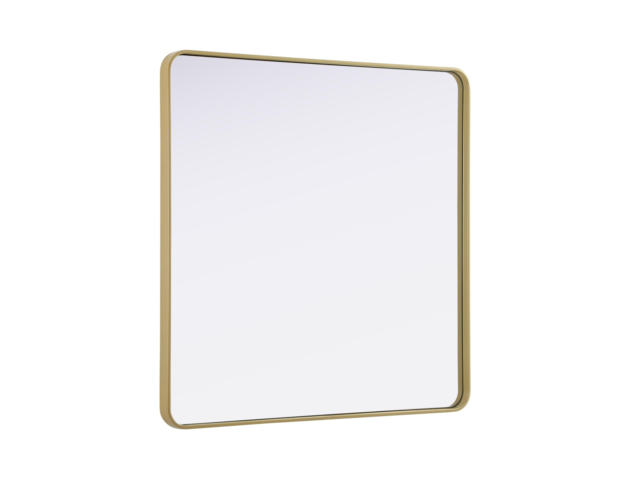 Contour Metal Square Mirror 42x42 in Brass
