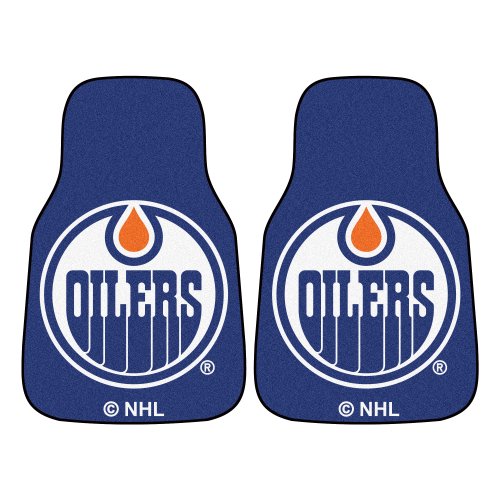 Fanmats 10388 Nhl Edmonton Oilers Front Row Nylon Carpet Car Mat - 2 Piece