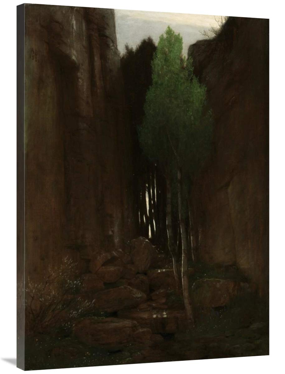 Quell in einer Felsschlucht (Spring in a Narrow Gorge)-Canvas Art-28.4x40”