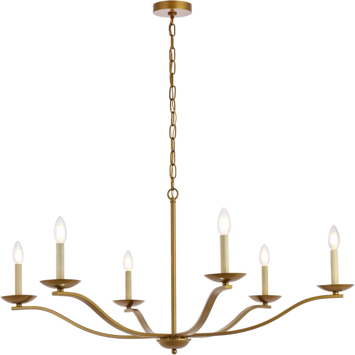 Trey 42 inch pendant in brass
