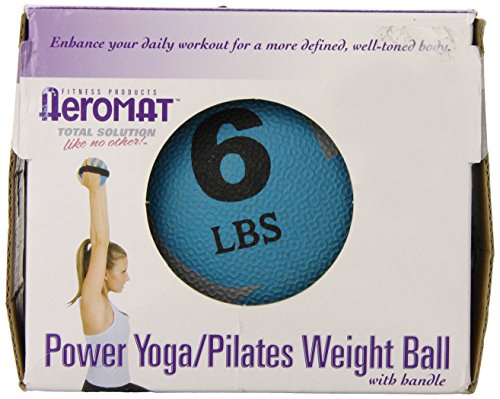 Aeromat Soft Weighted Power Yoga Ball, Teal/Gray, 6-Pound