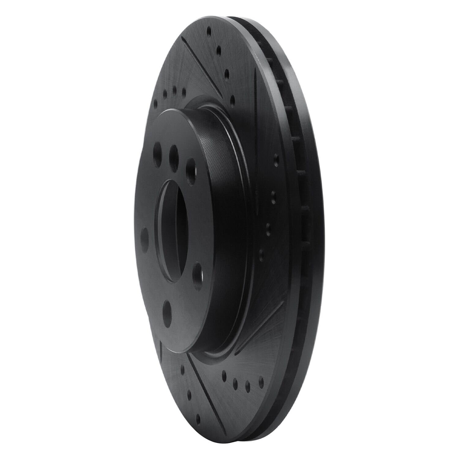 R1 Concepts Brake Rotor Drilled and Slotted Black ECB-32017R