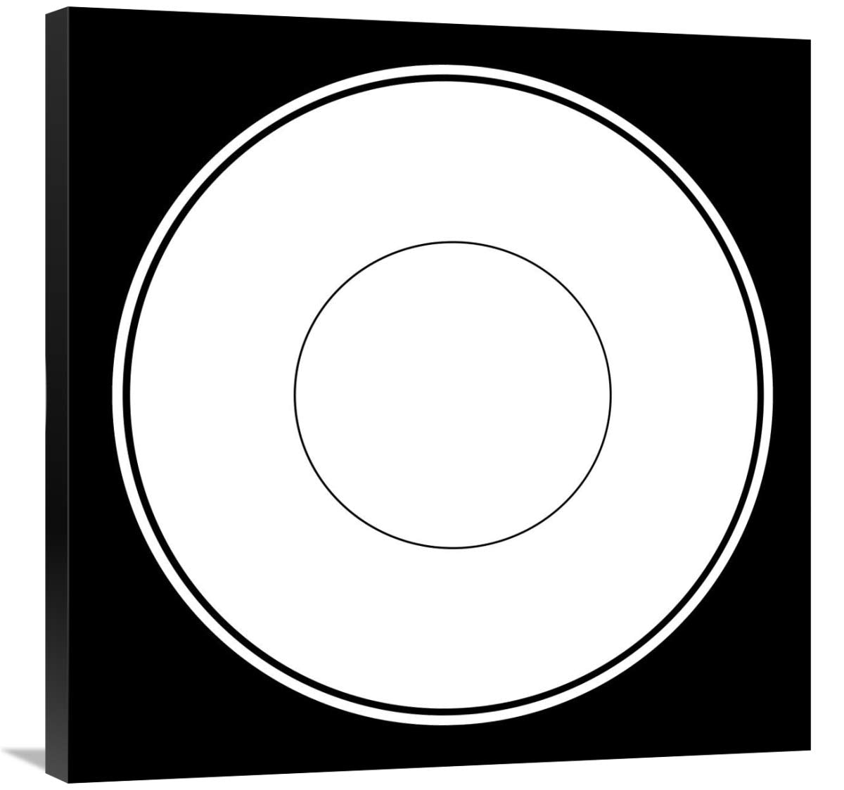 Mealtime: White on Black - Plate-Canvas Art-30x30”