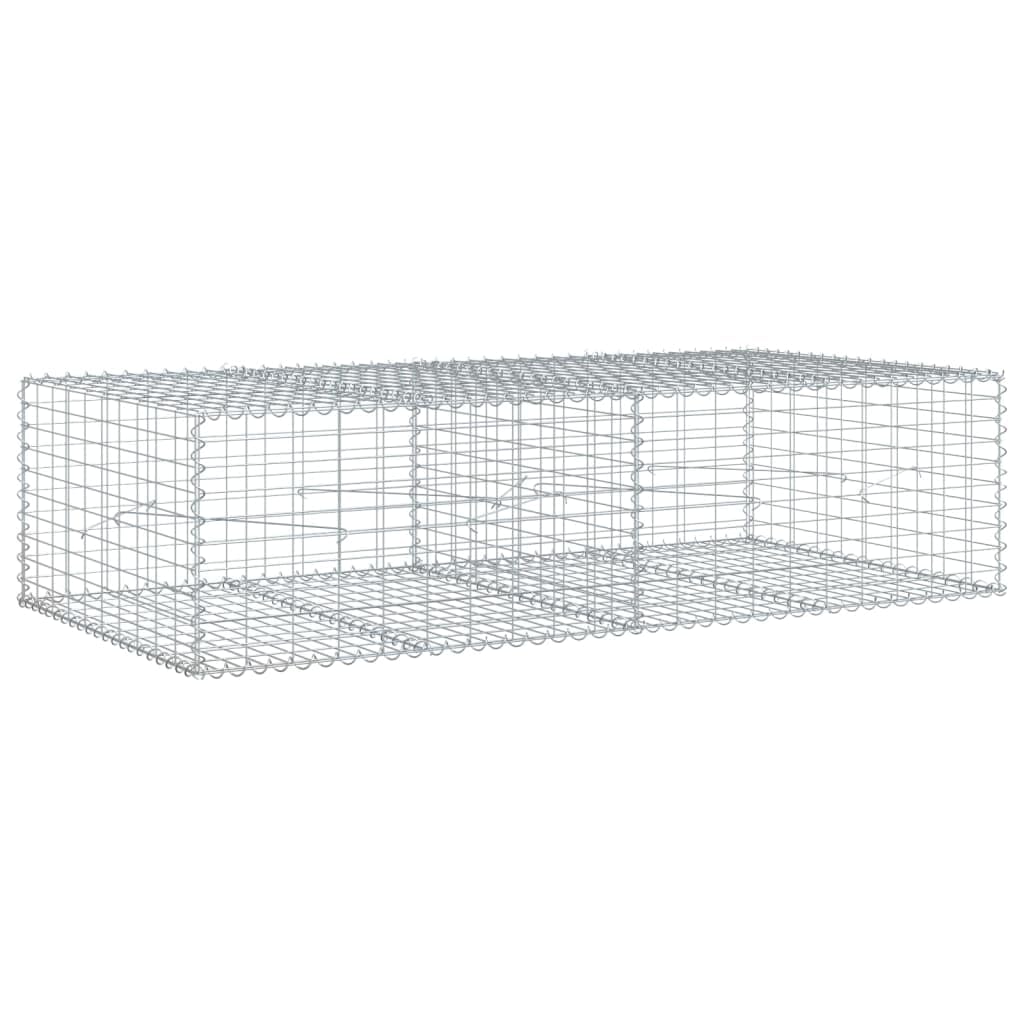 vidaXL Gabion Basket with Cover 78.7x39.4"x19.7" Galvanized Iron"