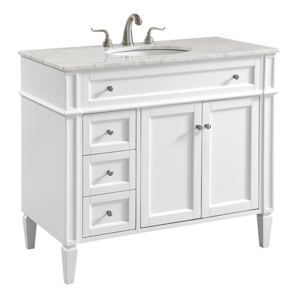 Elegant Decor Park Avenue 40' Wood Single Bathroom Vanity In White