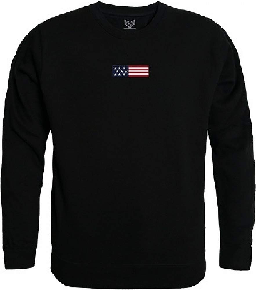 Graphic Crewneck, US Flag 1, Black, L