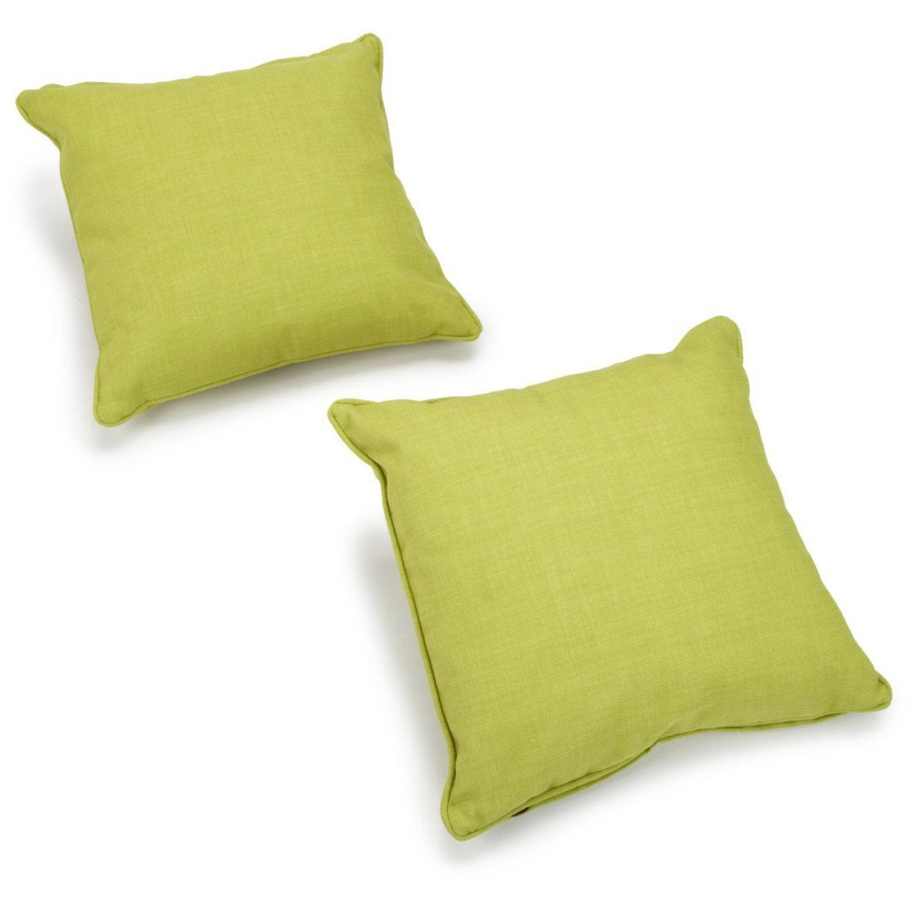 18-inch Outdoor Spun Polyester Square Throw Pillows  (Set of 2)  - Lime