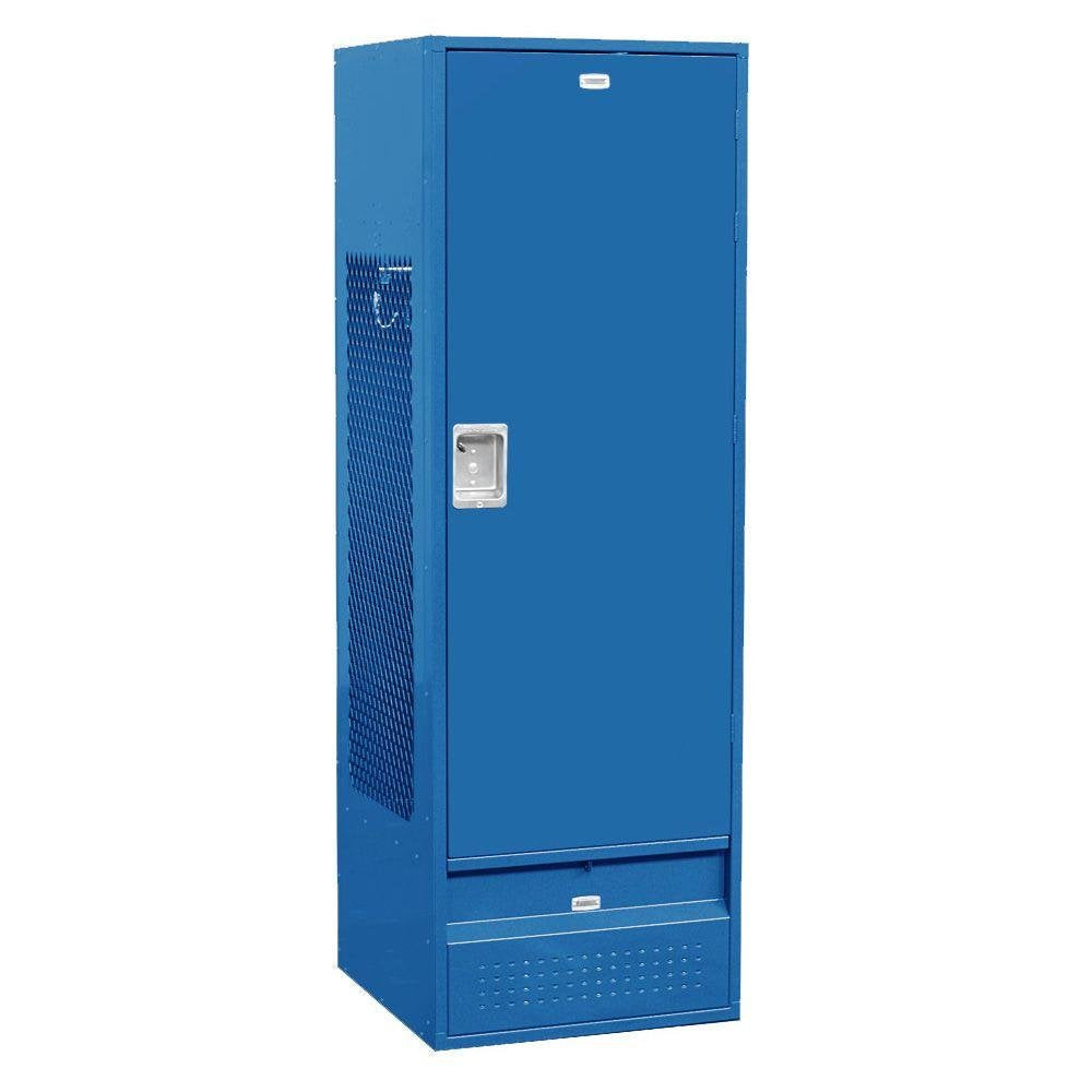 24 Wide Standard Gear Metal Locker - 6 Feet High - 24 Inches Deep - Blue - Unassembled