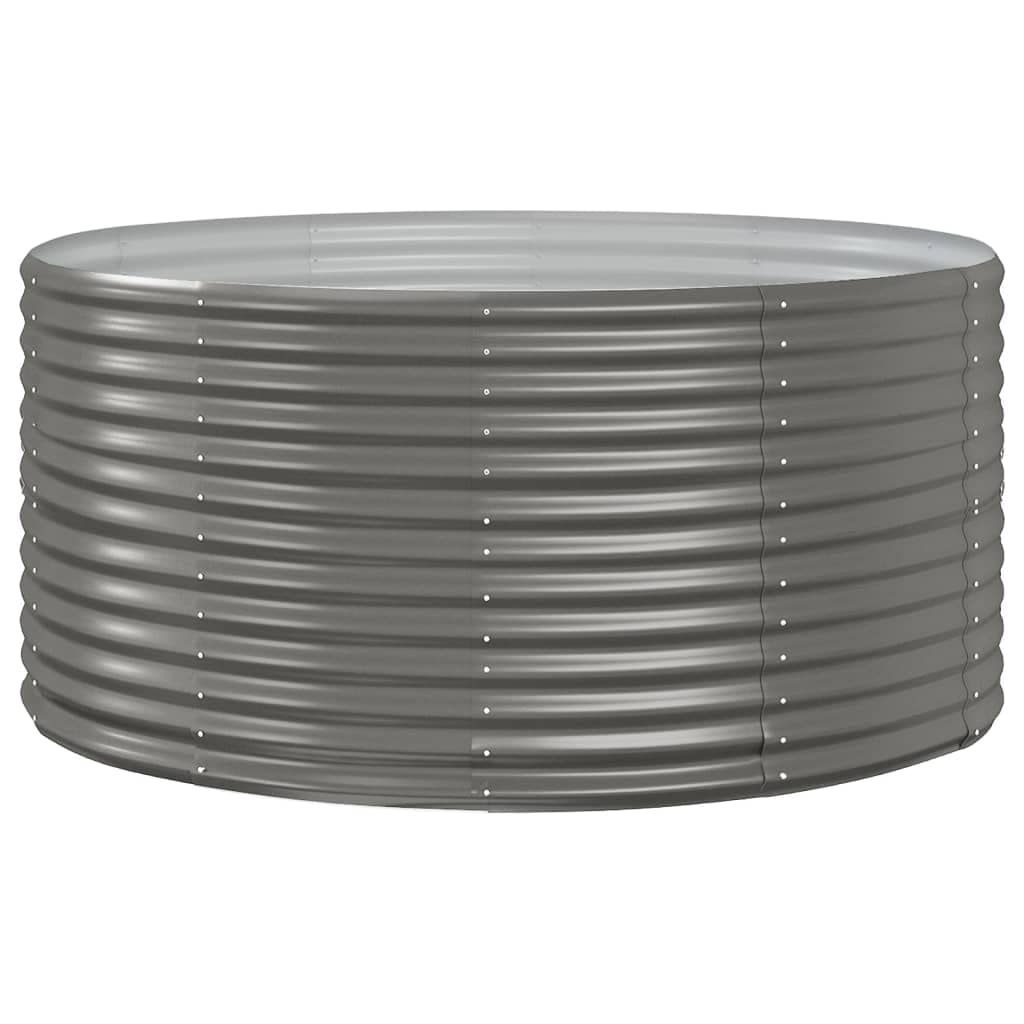 vidaXL Garden Raised Bed Gray 55.1x55.1"x26.8" Powder-coated Steel"