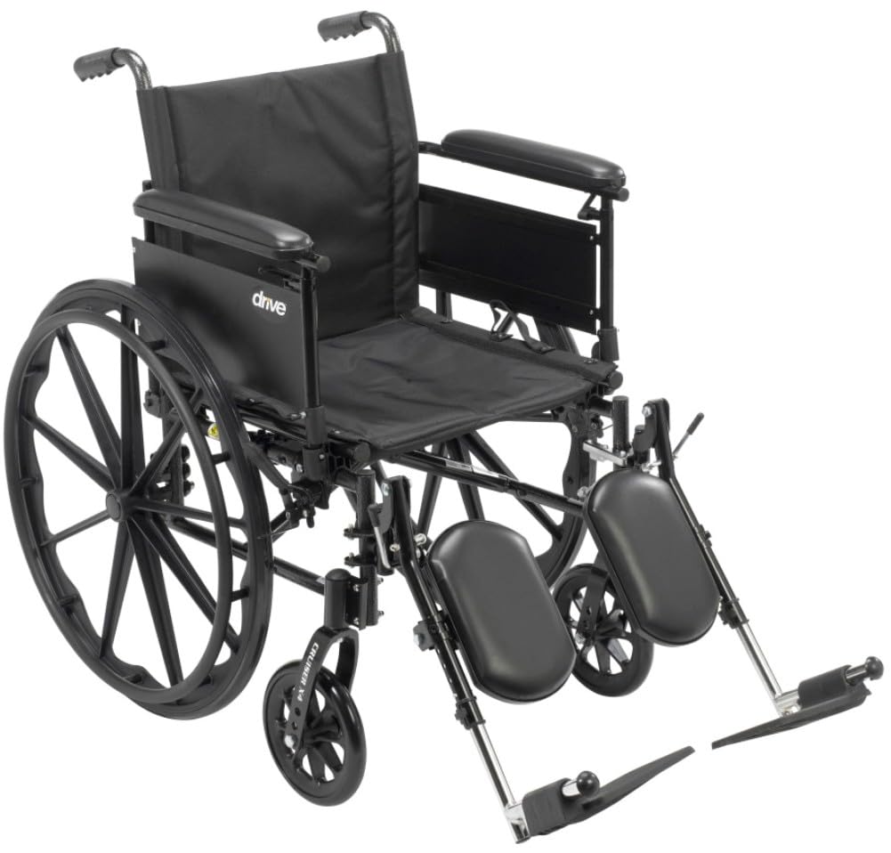 Cruiser X4 Lightweight Dual Axle Wheelchair with Adjustable Detachable Arms, Full Arms, Elevating Leg Rests, 16″ Seat