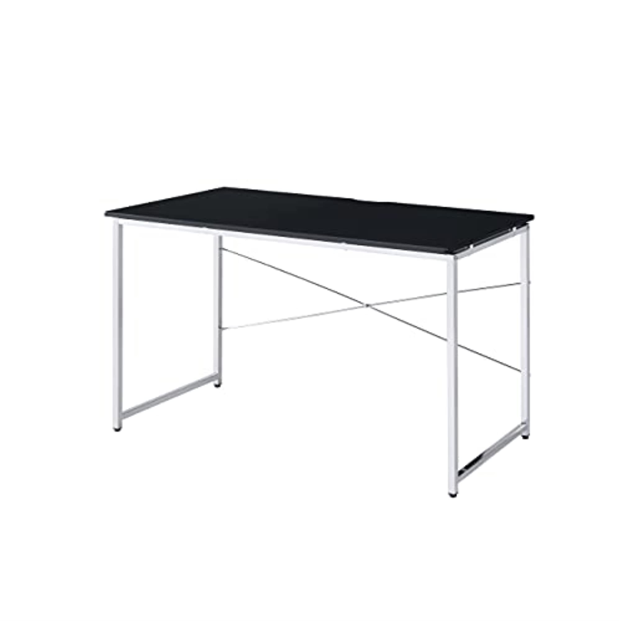 Casafoyer Tennos Writing Desk in Black and Chrome Finish