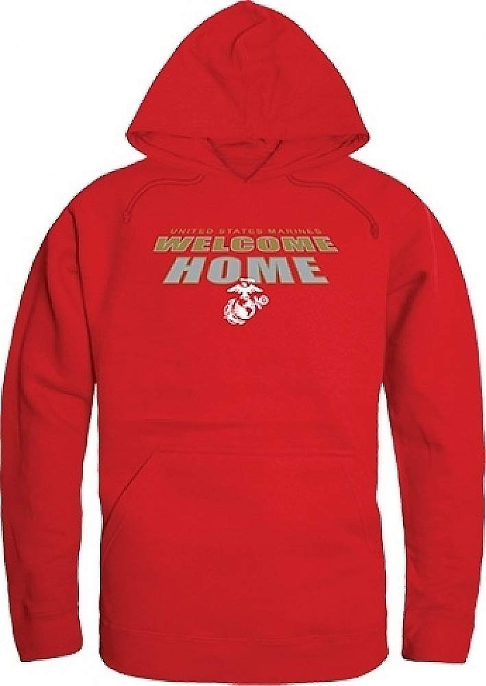 Graphic Pullover, Welcome, USMC, RED, S