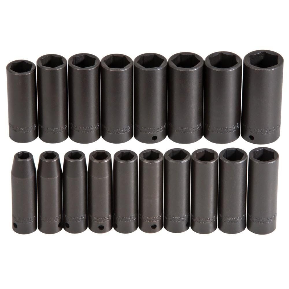 Impact Socket Set, 1/2 In Dr, 18 pc