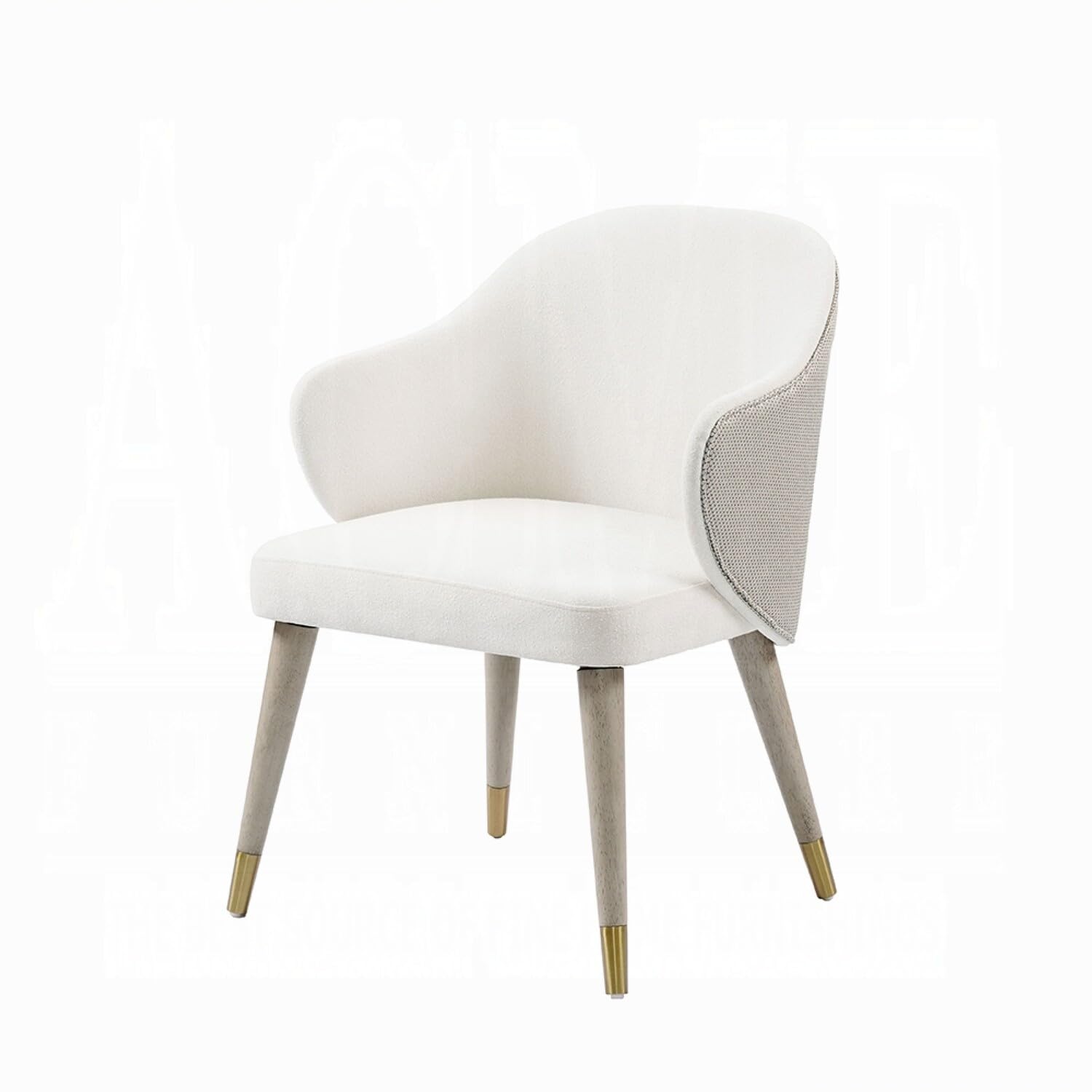 Arity Side Dining Chair Set of 2, Modern Light Gray Fabric, Gold Metal
