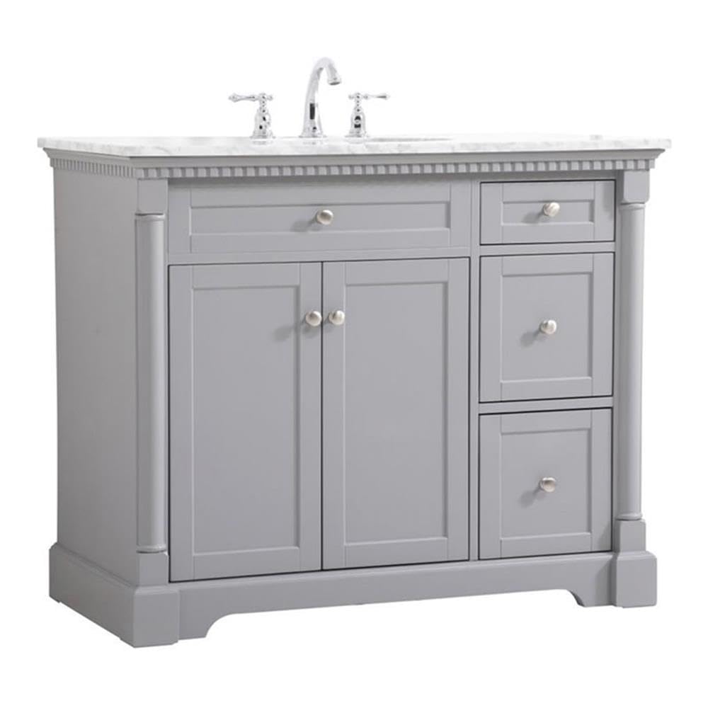 Elegant Decor Indoor Modern Under Sink Bathroom Fixtures Storage Organizer Cabinet 48 Inch Single Bathroom Vanity - Walnut With