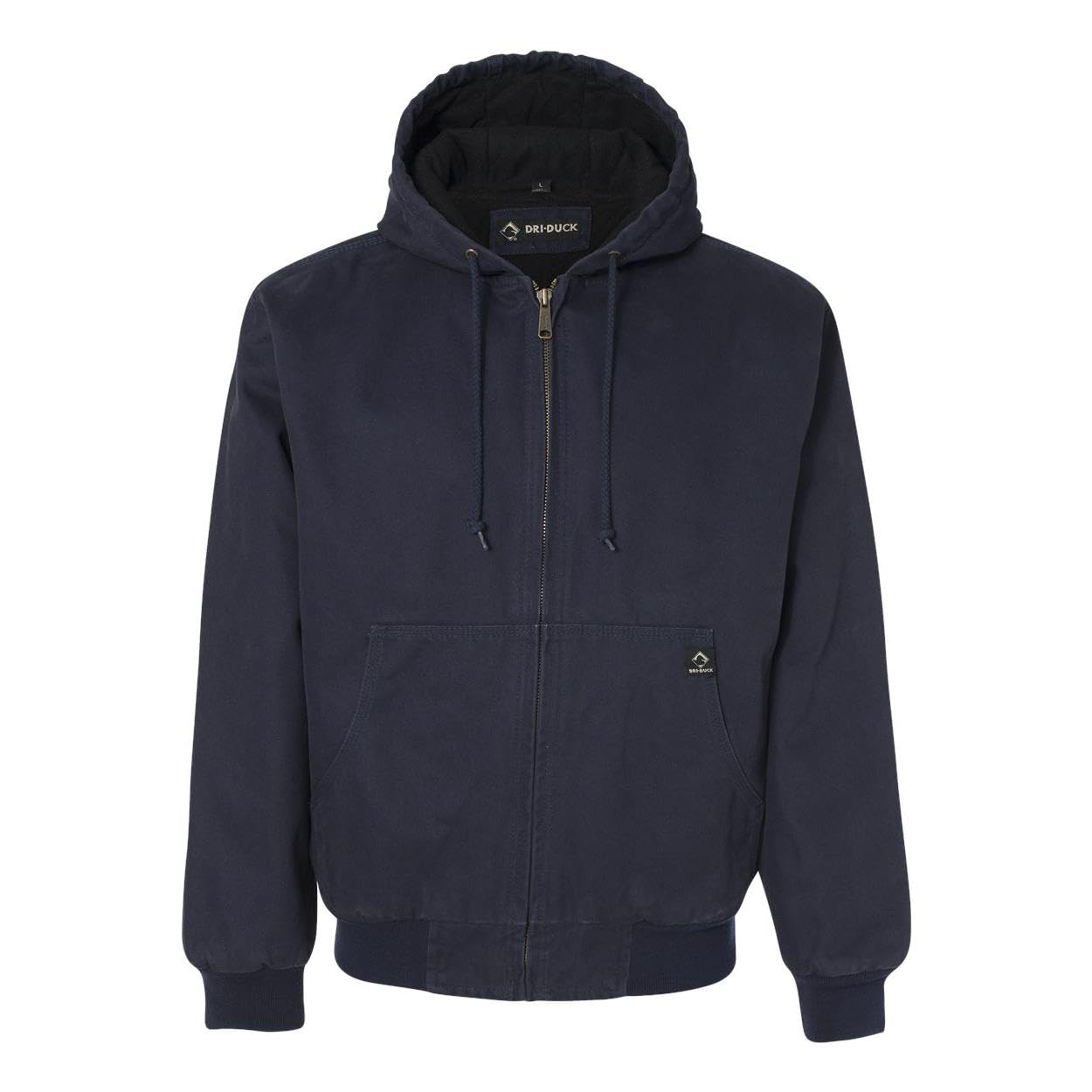 DRI DUCK Cheyenne Boulder Cloth Hooded Jacket with Tricot Quilt Lining - Navy, S