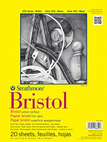 Strathmore 300 Series Bristol Vellum Pad, 14X17, Tape Bound, 20 Sheets