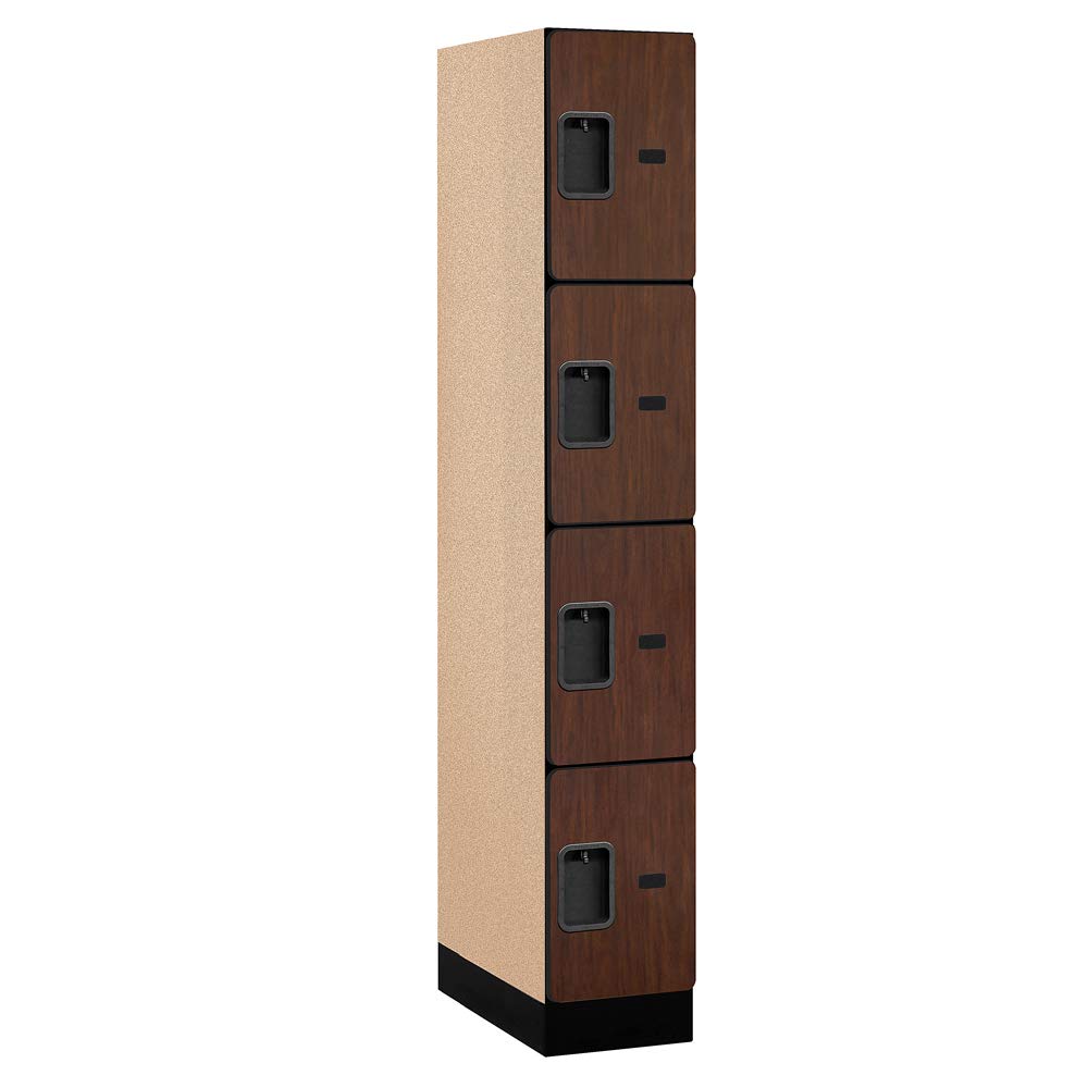 12 Wide Four Tier Designer Wood Locker - 1 Wide - 6 Feet High - 21 Inches Deep - Mahogany