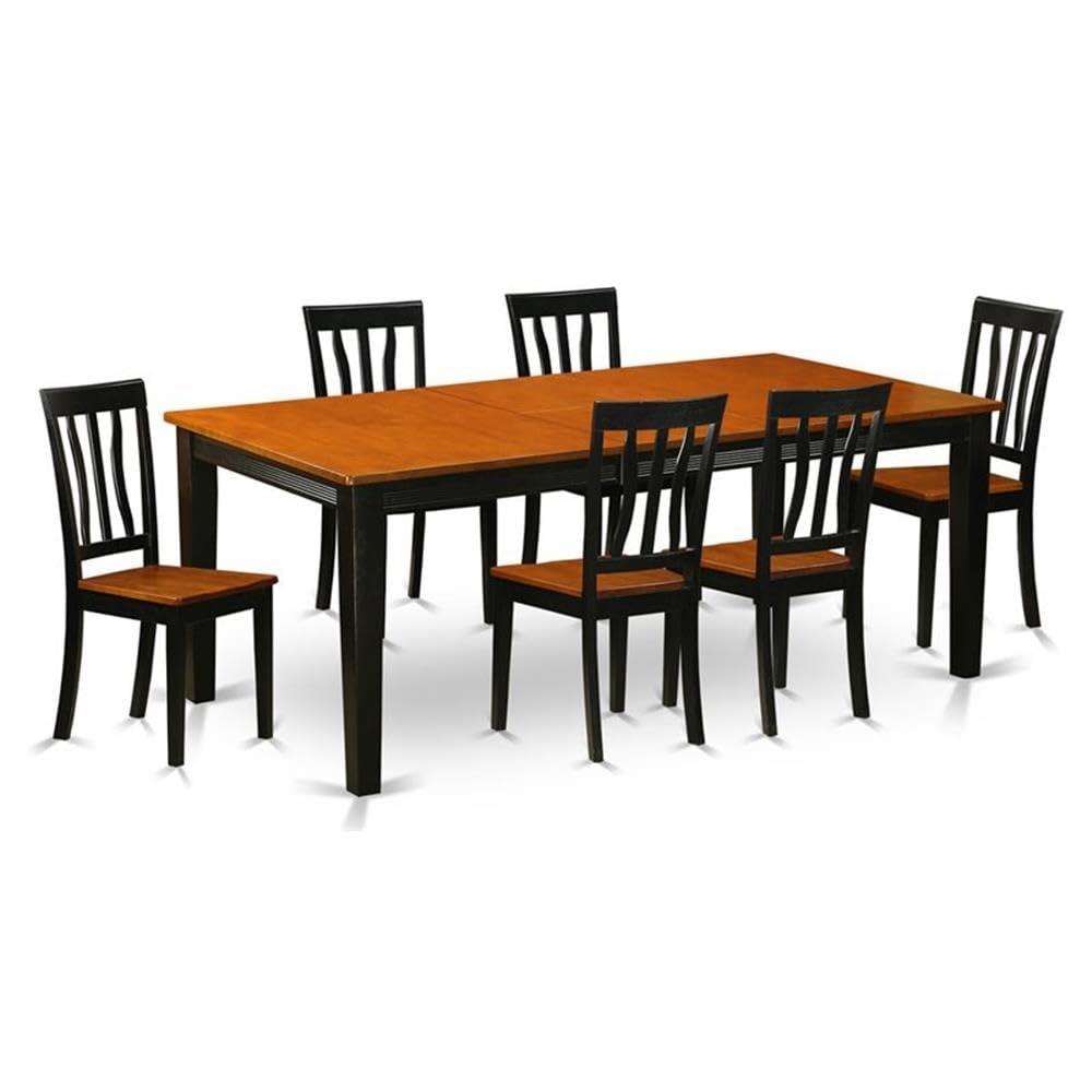 7  PC  Dining  set-Dining  Table  with  6  Wooden  Dining  Chairs
