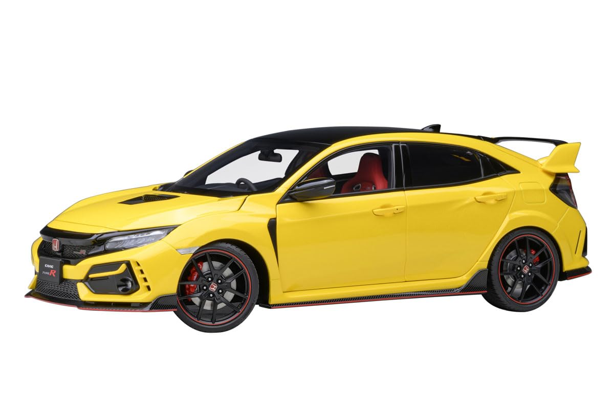 2021 Honda Civic Type R (FK8) RHD (Right Hand Drive) Sunlight Yellow Limited Edition 1/18 Model Car by Autoart