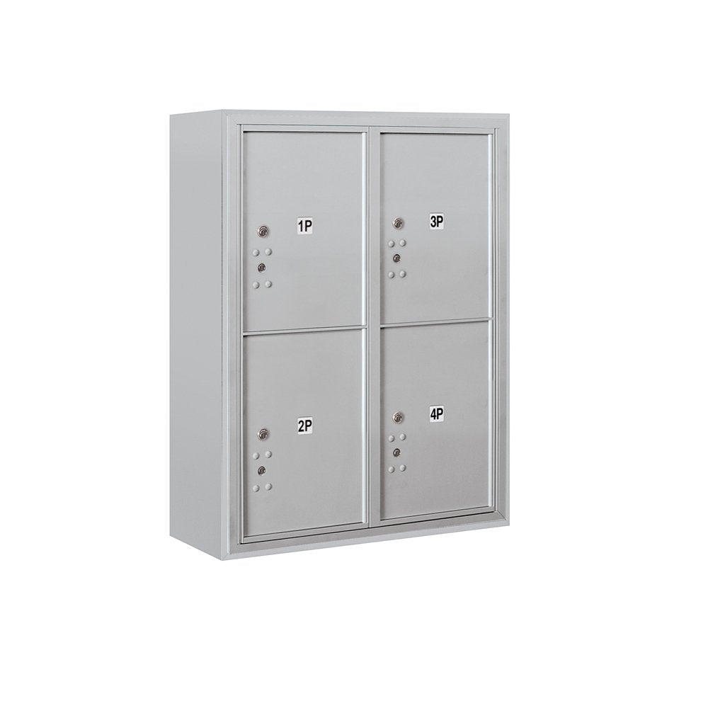 10 Door High Surface Mounted 4C Horizontal Parcel Locker with 4 Parcel Lockers in Aluminum with Private Access