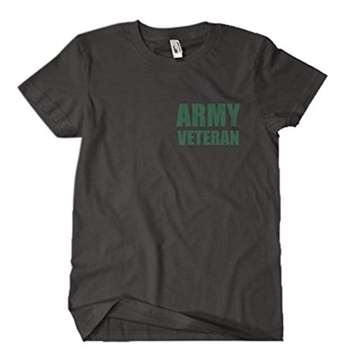 Army Veteran Mens T-Shirt Black 2-Sided - Large
