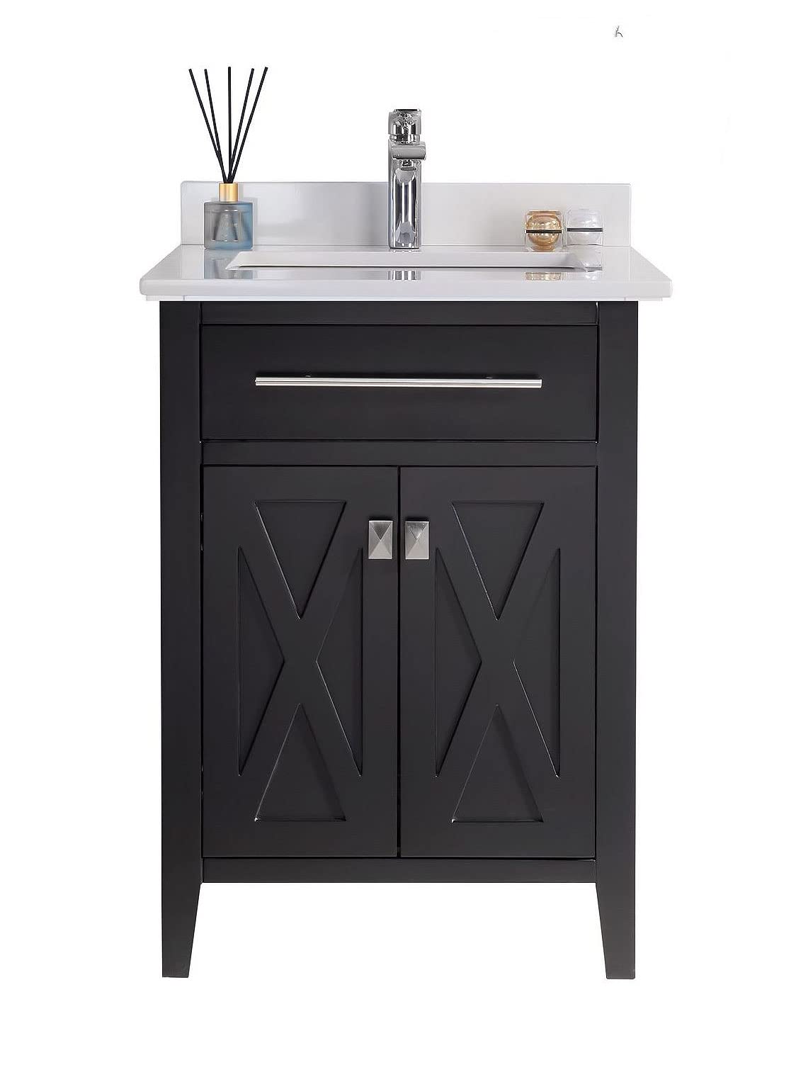 Wimbledon - 24 - Espresso Cabinet + White Quartz Countertop