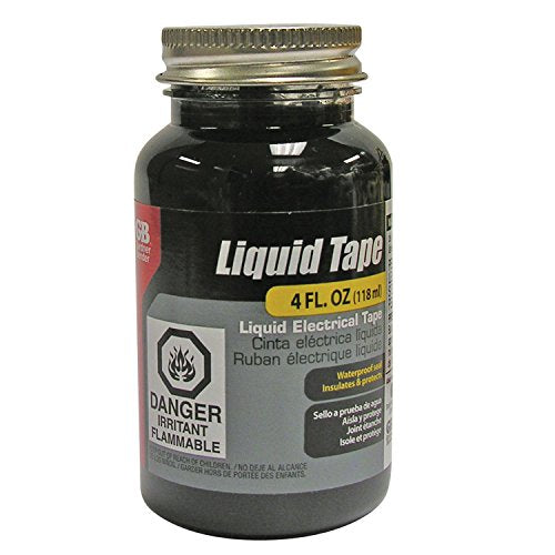Gardner Bender 07315001126 Ltb-400 Liquid Electrical Tape, Easy-On, Waterproof, Indoor/Outdoor Use, Jar, Black, 4 Oz Bottle, 4 O