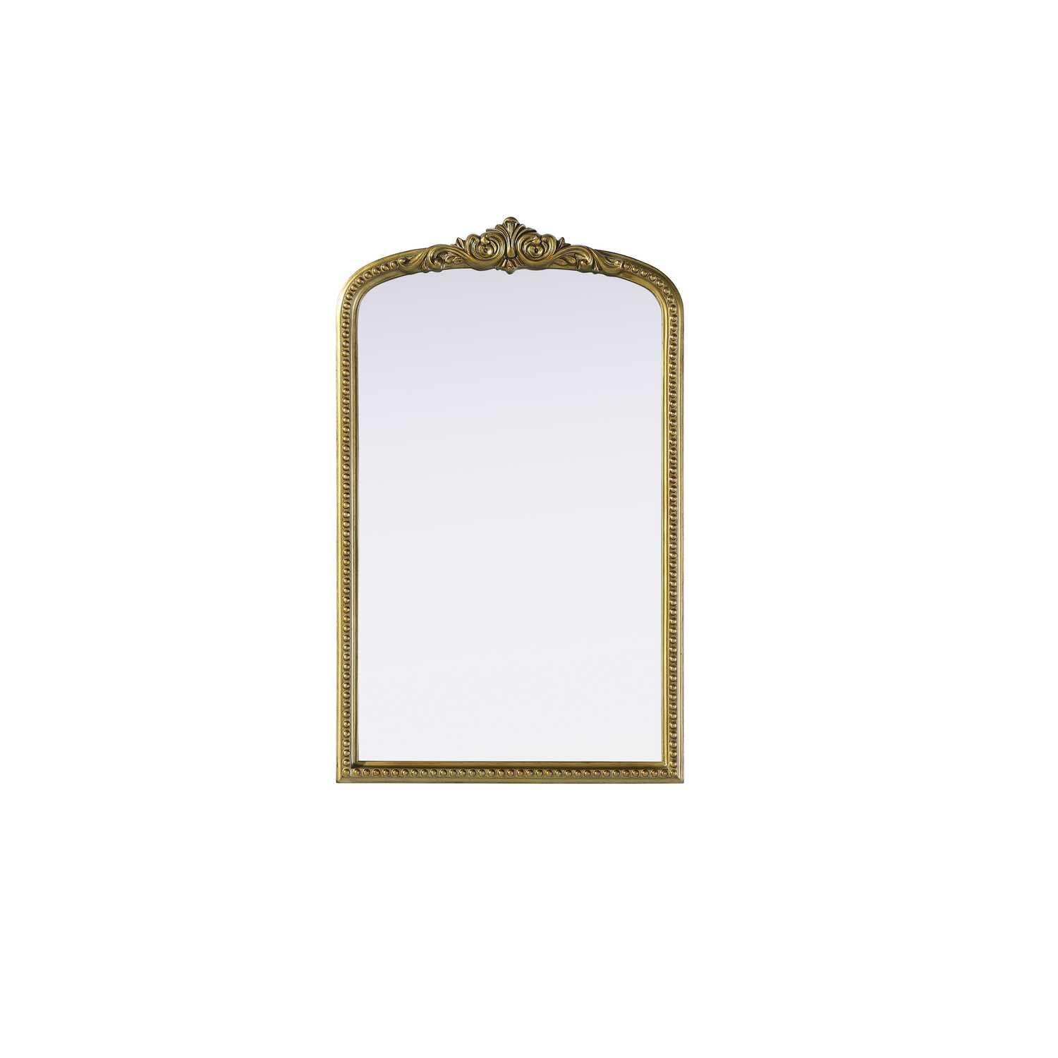Naomi Vintage Resin Mirror 22x36 in Antique Brass
