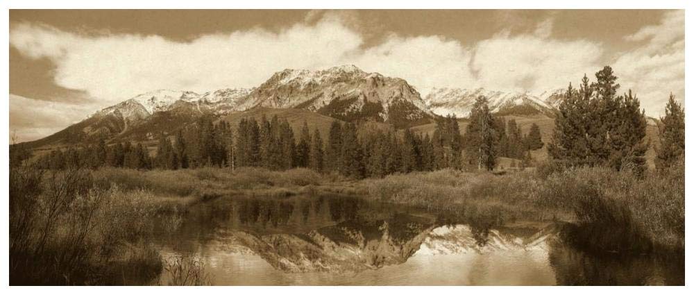 Easely Peak, Boulder Mountains, Idaho - Sepia-Paper Art-77x32”