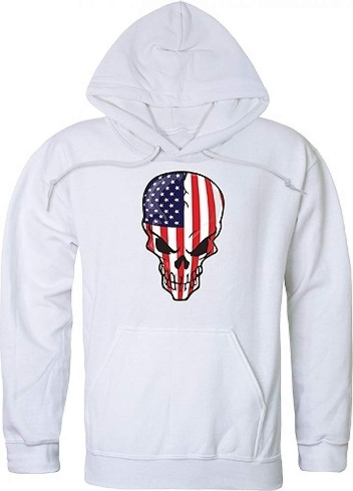 Graphic Pullover, Skull Flag, White, L