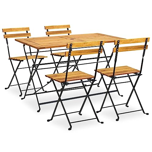 vidaXL 7 Piece Folding Outdoor Dining Set Solid Acacia Wood