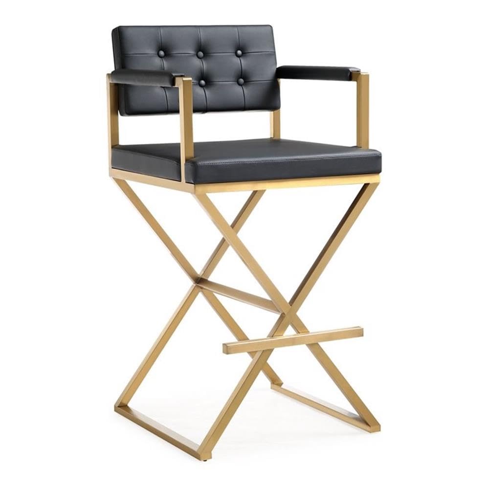 Director Black Gold Steel Barstool